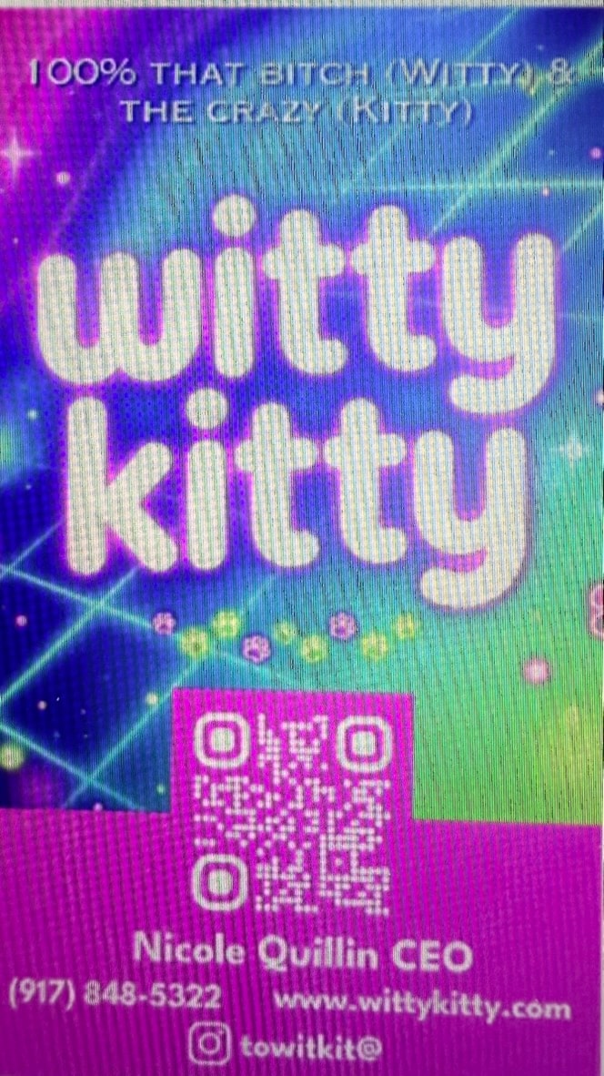 Witty Kitty neon business card